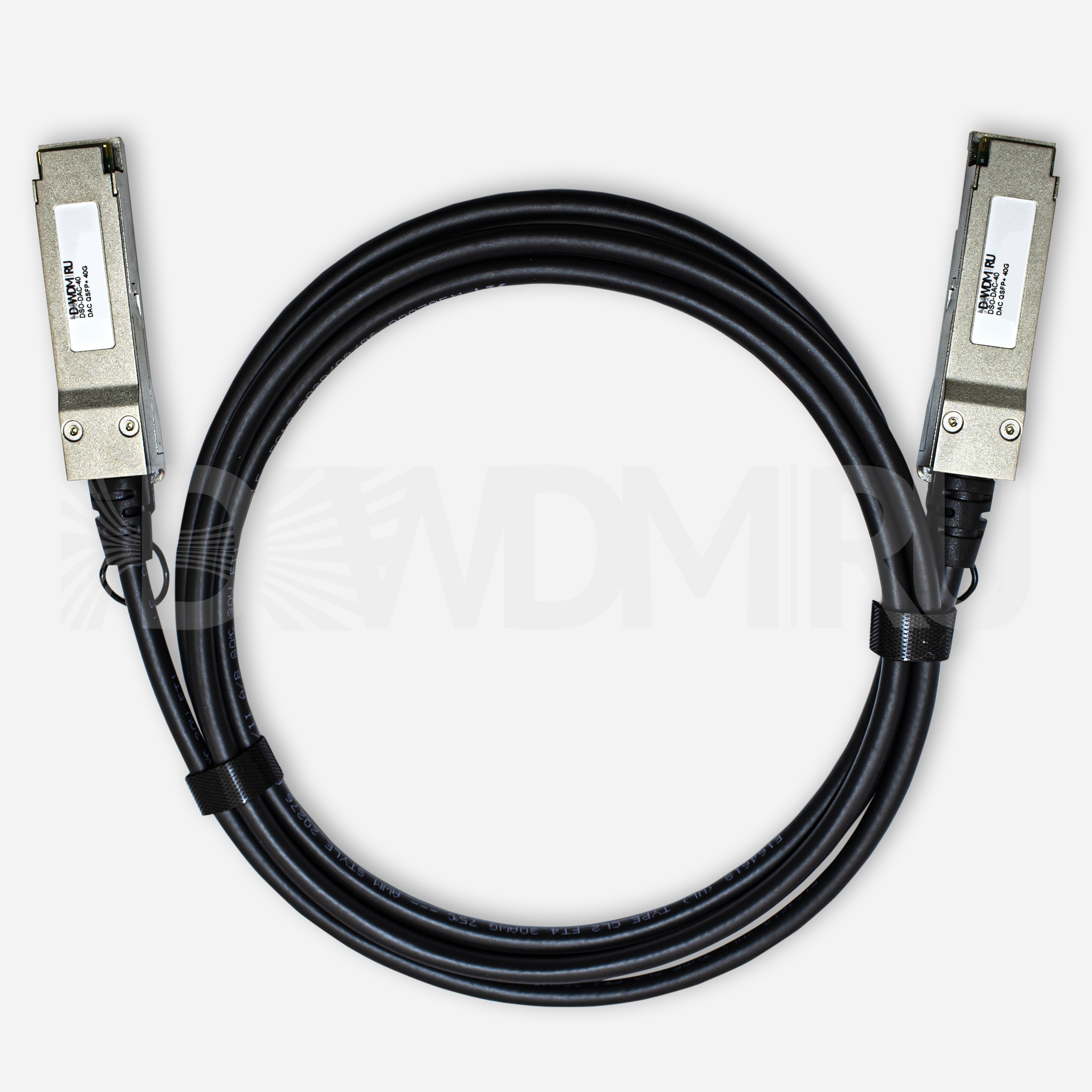 Кабель Direct Attached, QSFP+, 28AWG, 40 Гб/с, 5 м - ДВДМ.РУ (DSO-DAC-40-5)